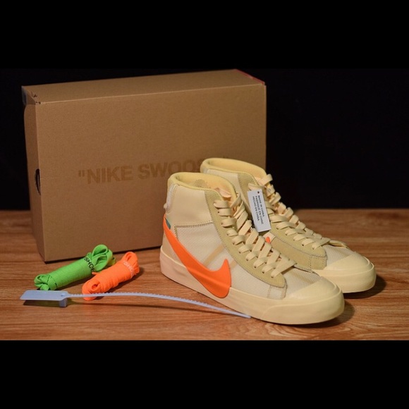 AUTHENTIC OFF-WHITE X NIKE MID BLAZER AA3832-700 - Picture 6 of 7
